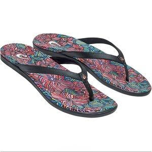 OLUKAI WOMENS HO’OPIO HAU RUBBER SANDALS FLIP FLOPS SIZE 10